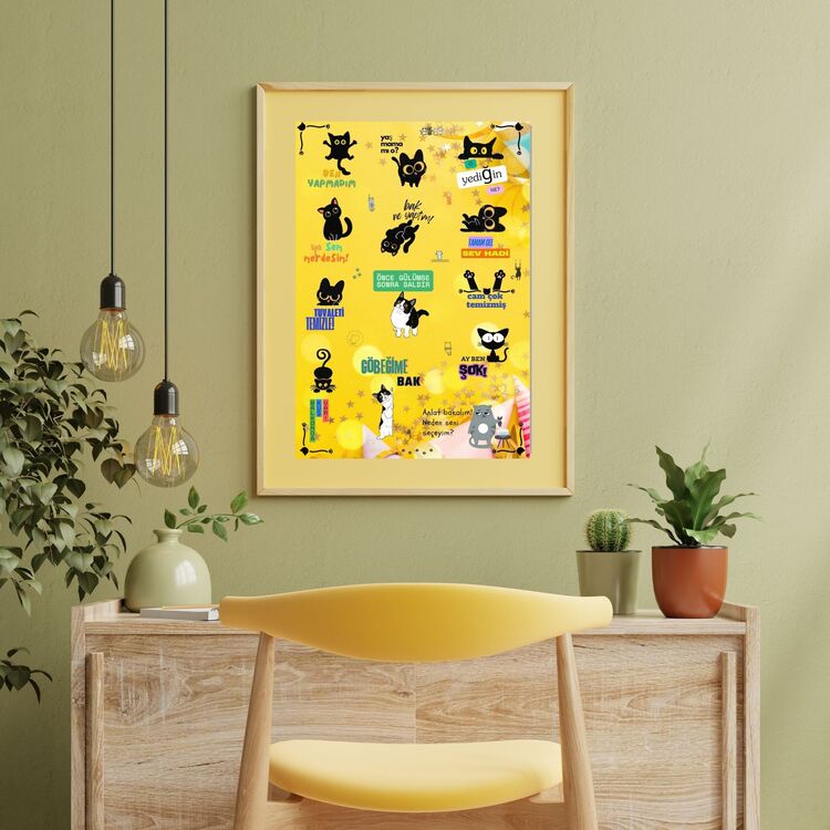 Kedi Dili - Dijital Duvar Posteri