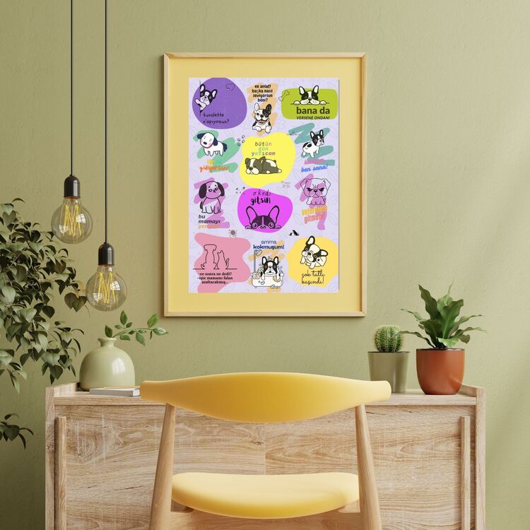 Köpek Dili - Dijital Duvar Posteri