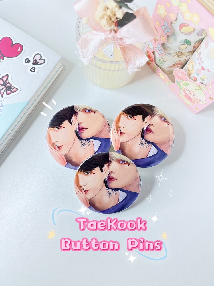 TaeKook Taehyung JK Metal Buton Rozet BTS