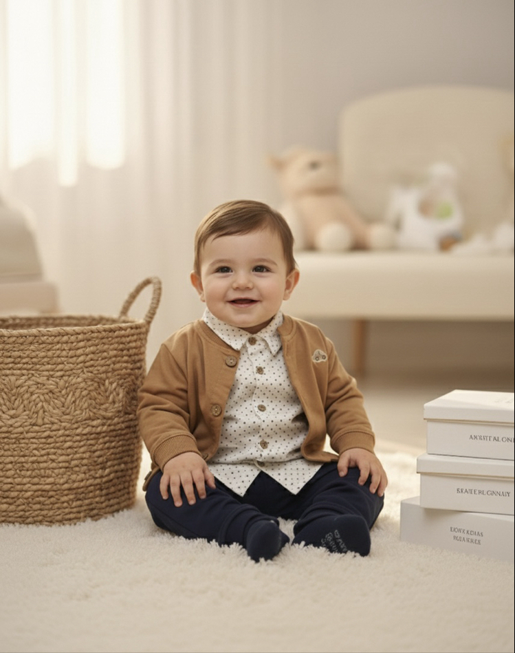 Mona 3 Lü Erkek Bebek&Çocuk Takım Taba Rengi