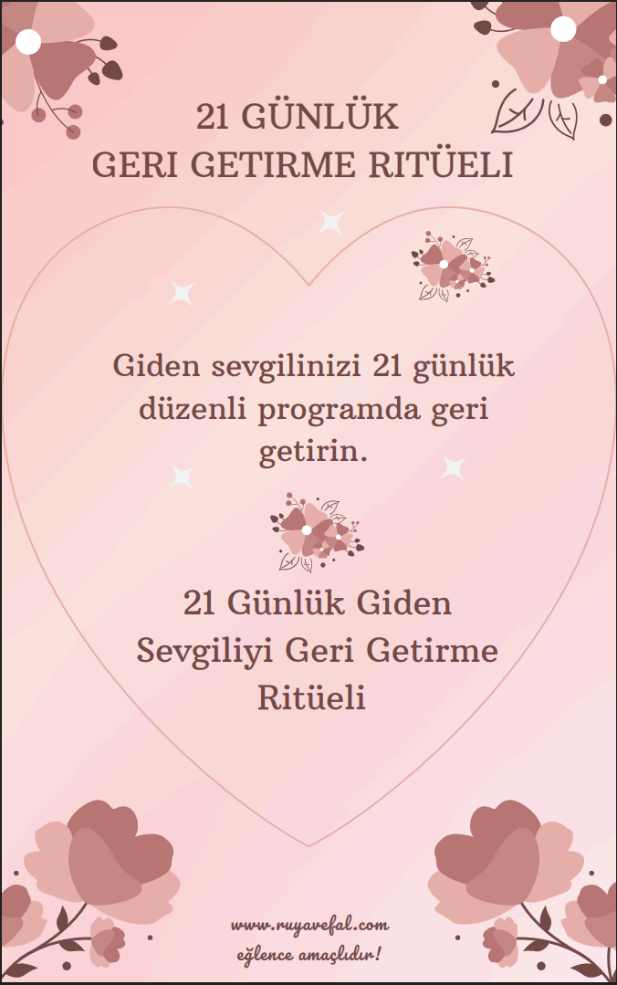 21 Günlük Geri Getirme Ritüeli Pdf İndir
