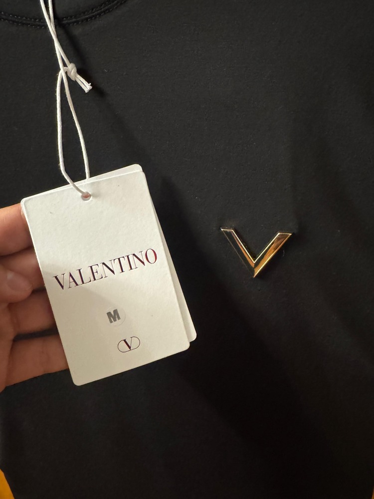 Valentino Fit Gold VLogo Siyah T-Shirt