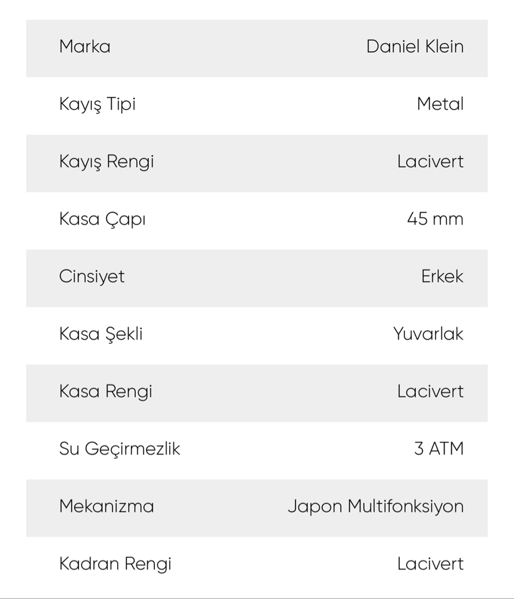 Daniel Klein Erkek Saati