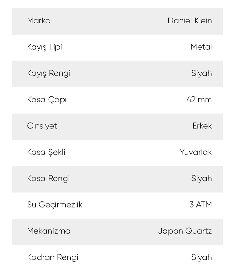 Daniel Klein Erkek Kol Saati