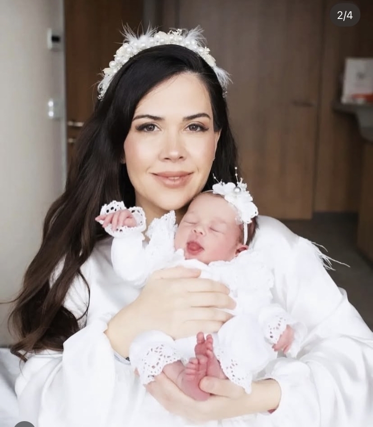 Özlem Öz Beyaz İncili Taç Bebek Bant