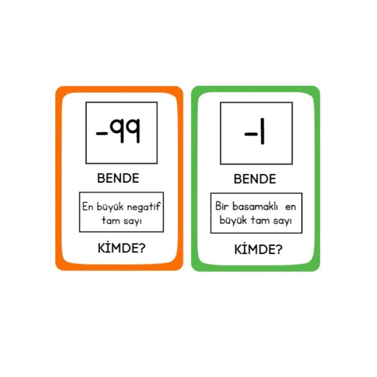Tam Sayılarda Kritik Noktalar / Kimde Bende Oyun Kartı Takımı