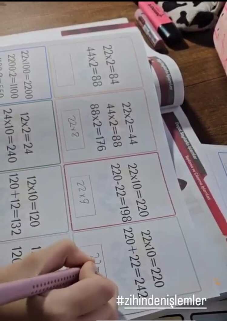 ZİHİNDEN İŞLEMLER DEFTER ETKİNLİĞİ / DÖRT İŞLEM DAHİL