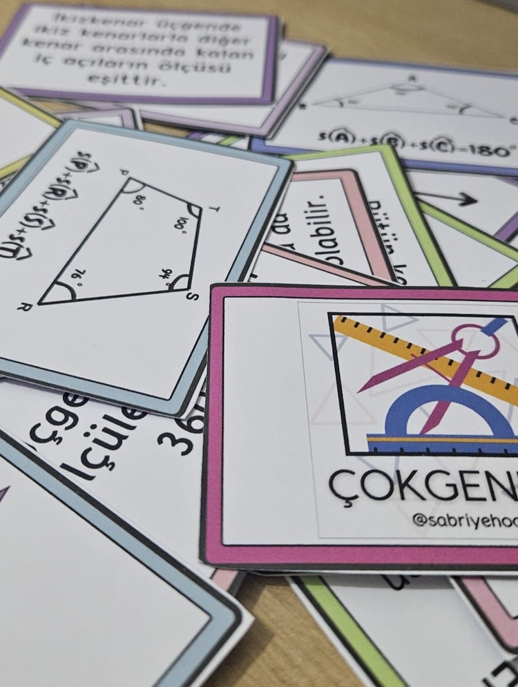 Çokgenler-Üçgen Çeşitleri Eşleştirme Kartları