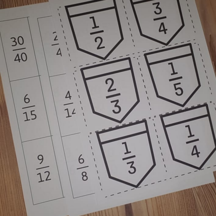 Denk Kesir Cepleri- Kes Yapıştır Defter Etkinliği