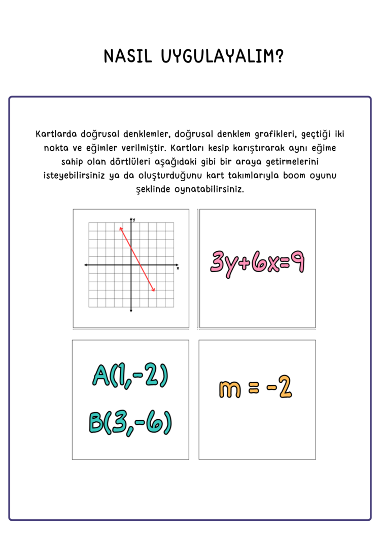 EĞİM EŞLEŞTİRME KARTLARI