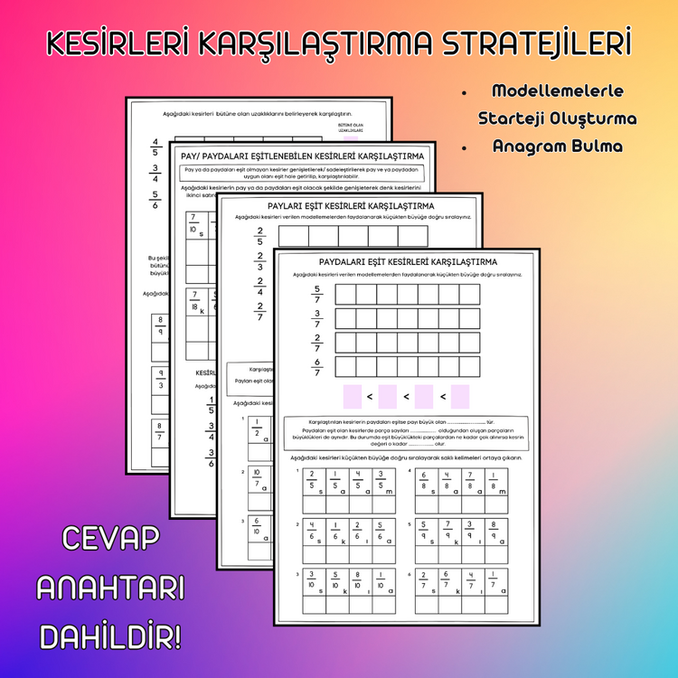 KESİRLERİ KARŞILAŞTIRMA / DEFTER ETKİNLİĞİ