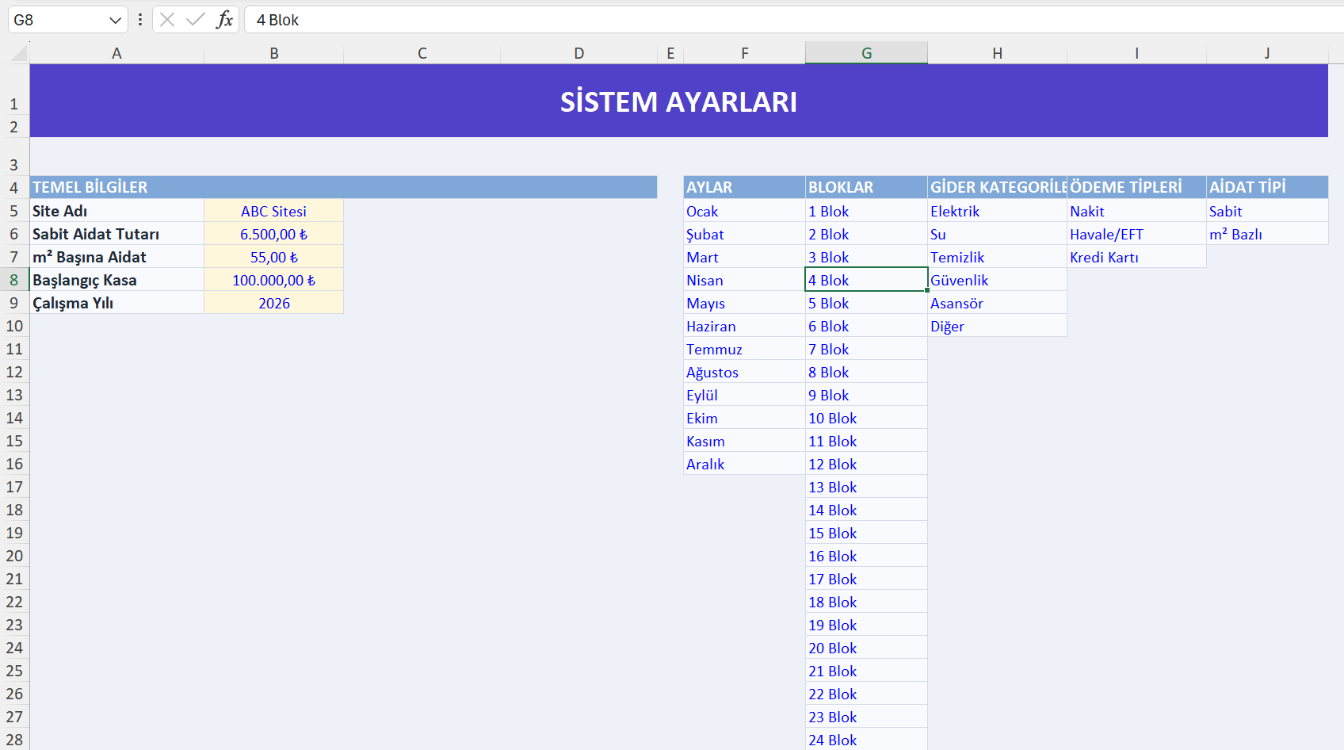 Apartman / Site Aidat Programı