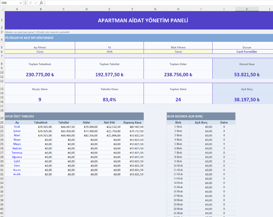 Apartman / Site Aidat Programı