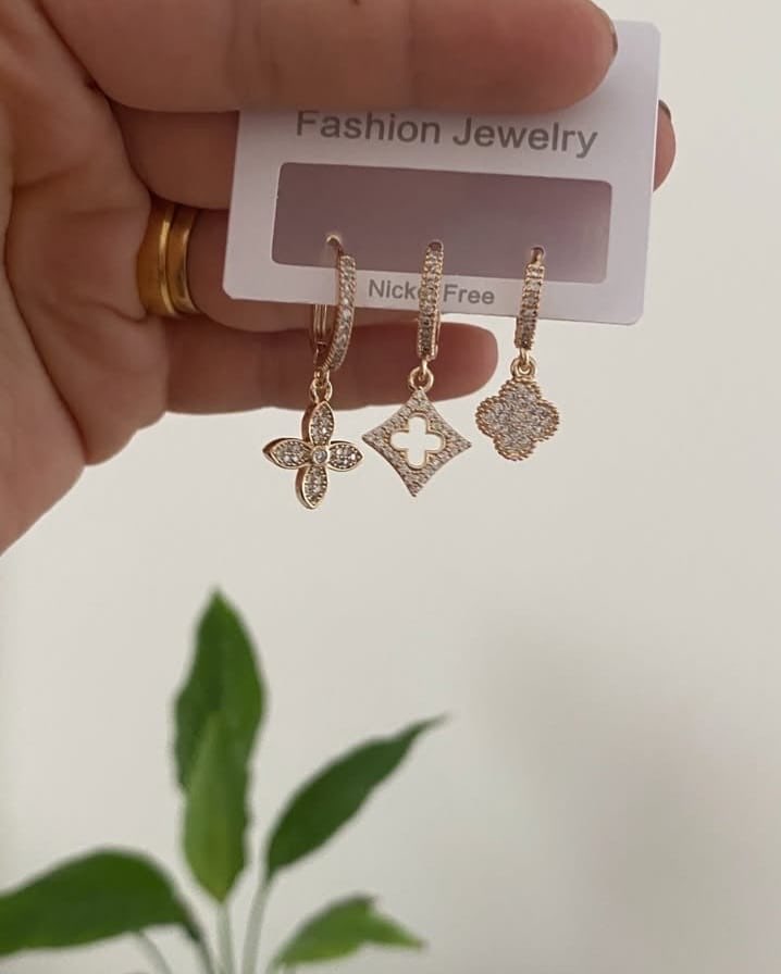 3lü Yonca Küpe