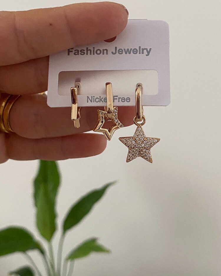 3lü Yıldız Küpe 2