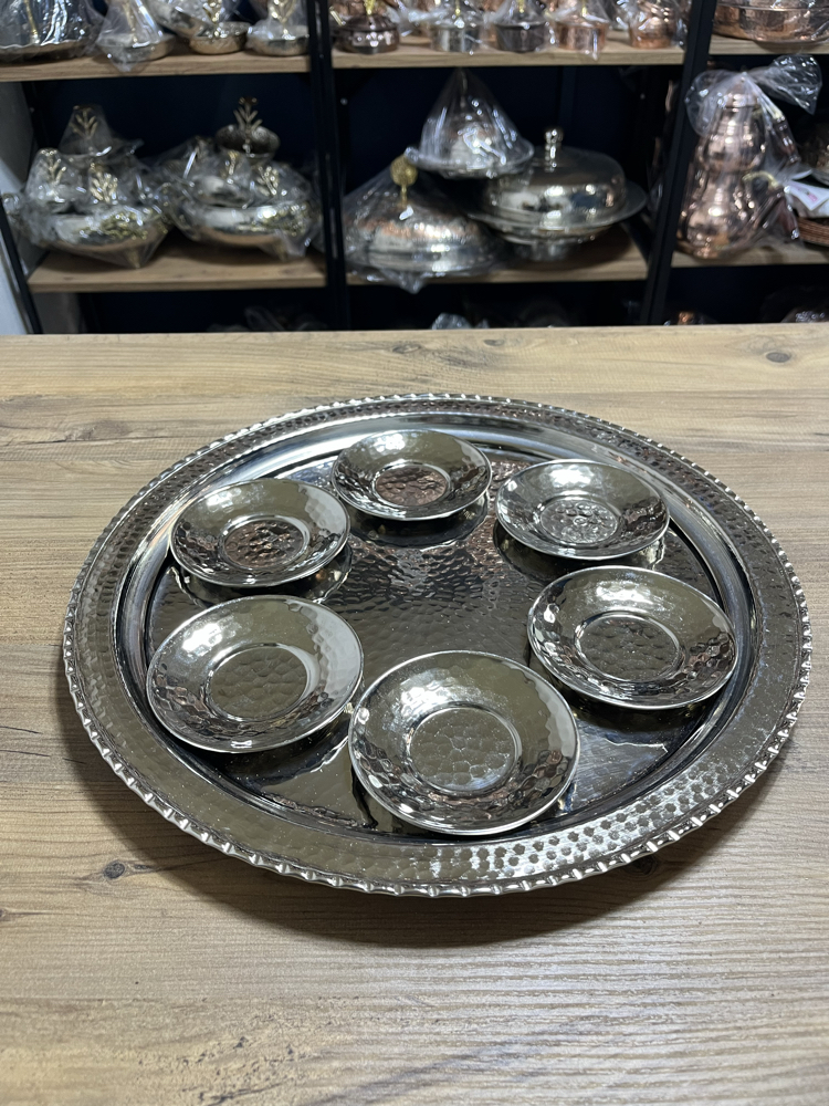 Dövme Bakır Çay Seti