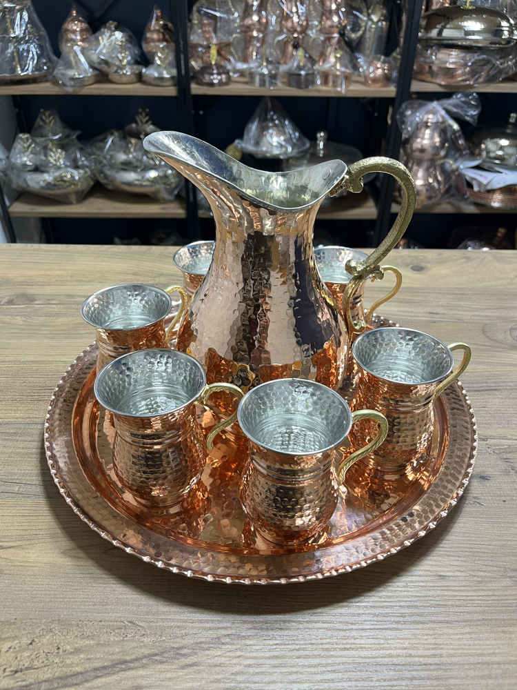 Bakır Sürahi Seti 