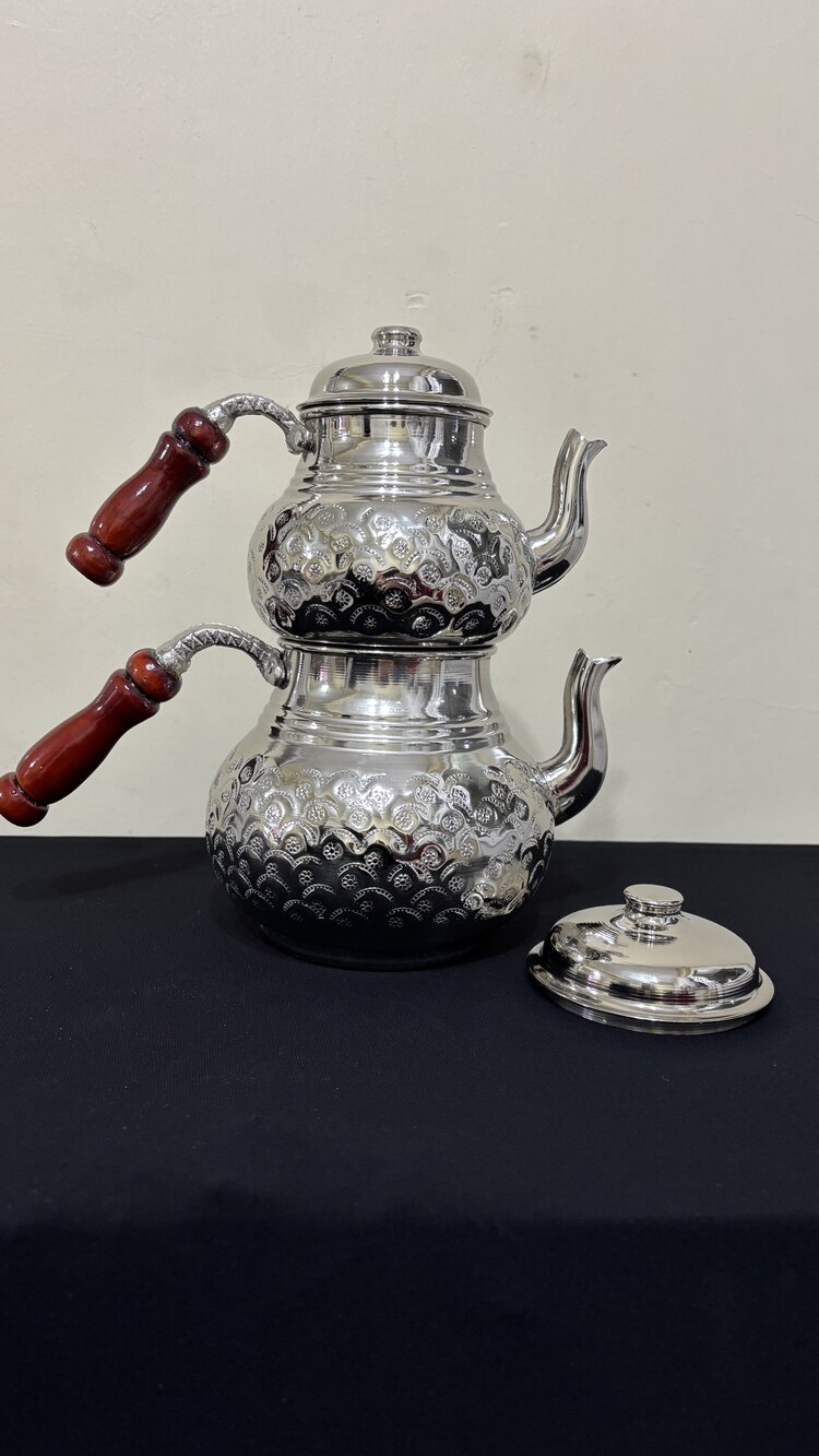 Papatya Desenli Bakır Çaydanlık No:3