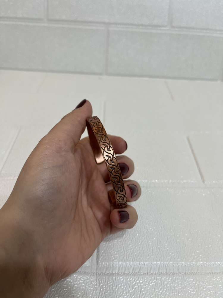 Lazer Desenli Bakır Bileklik 