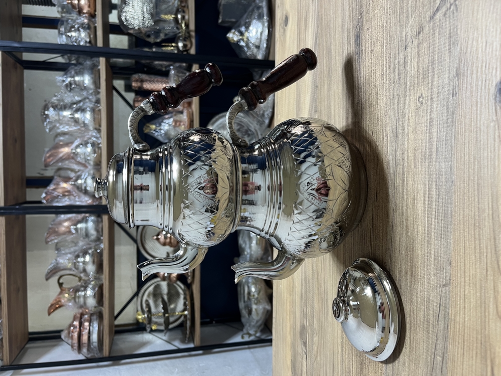 Lale Motifli Bakır Çaydanlık No:3