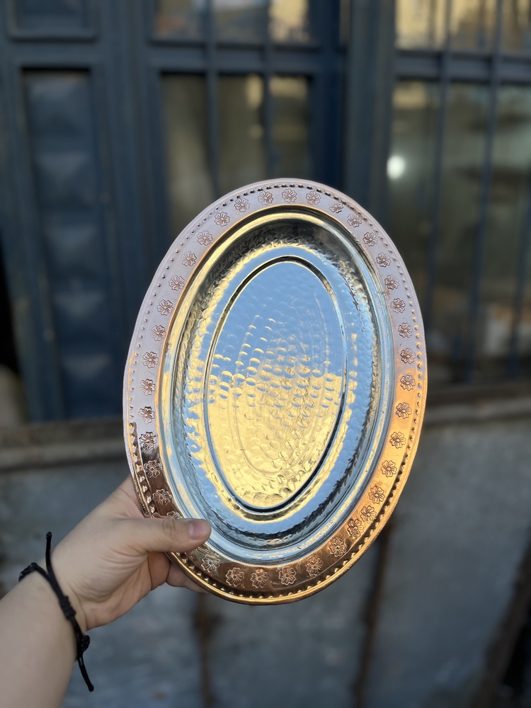 Bakır Kayık Tabak 30 cm