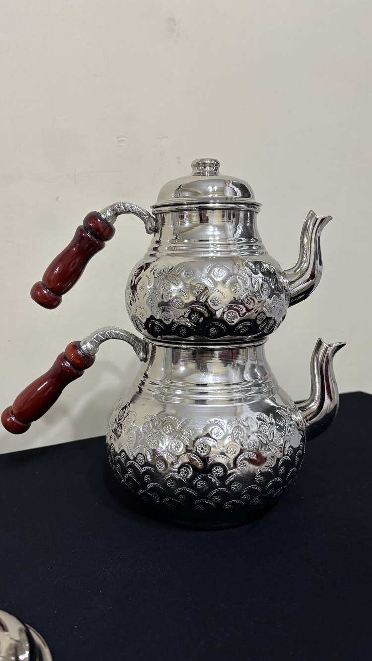 Papatya Desenli Bakır Çaydanlık No:3