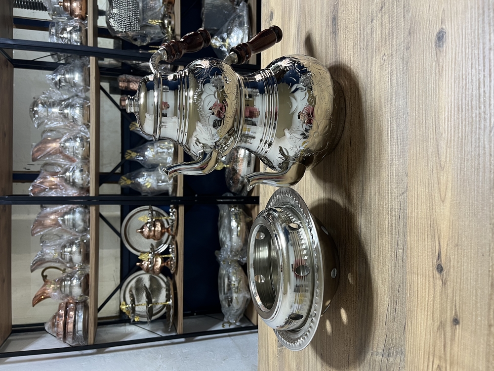 Gümüş Rengi Nakışlı Bakır Balkon Sefası