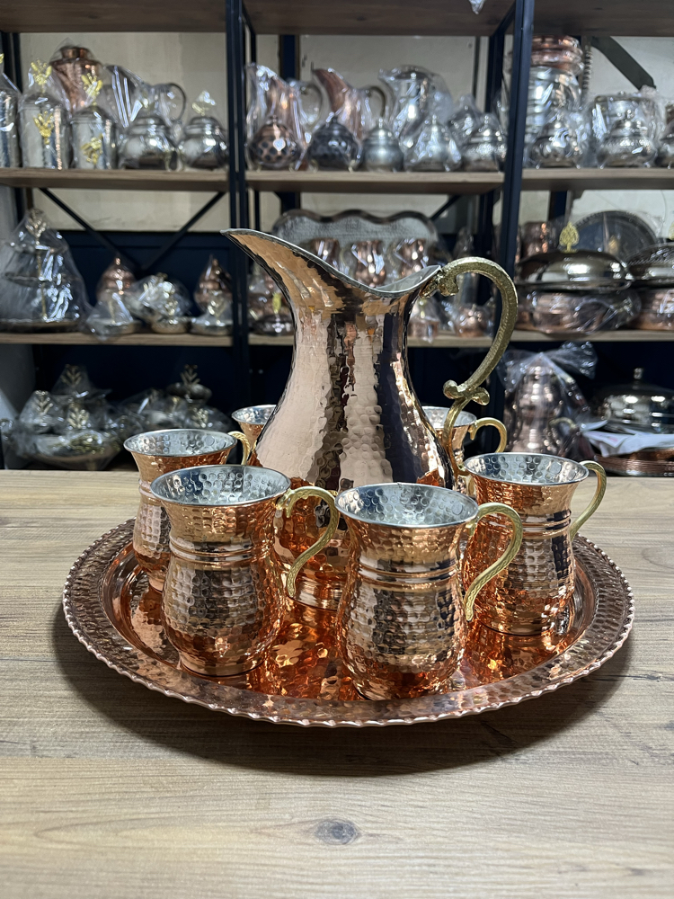 Bakır Sürahi Seti 