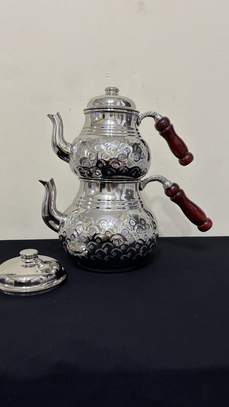 Papatya Desenli Bakır Çaydanlık No:3
