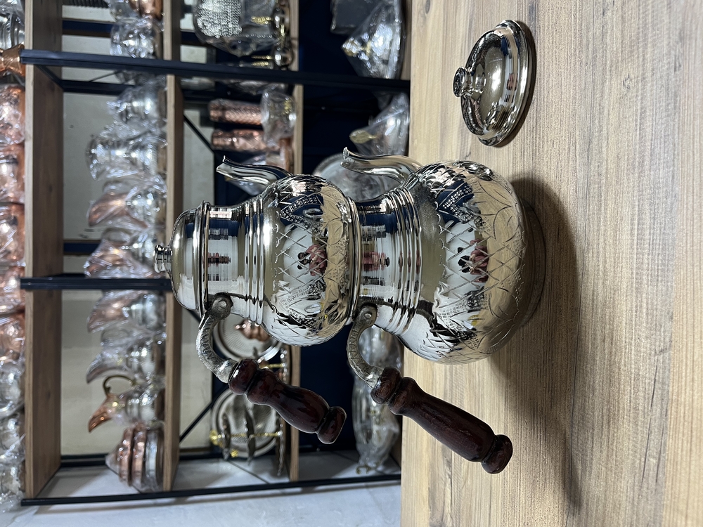 Lale Motifli Bakır Çaydanlık No:3