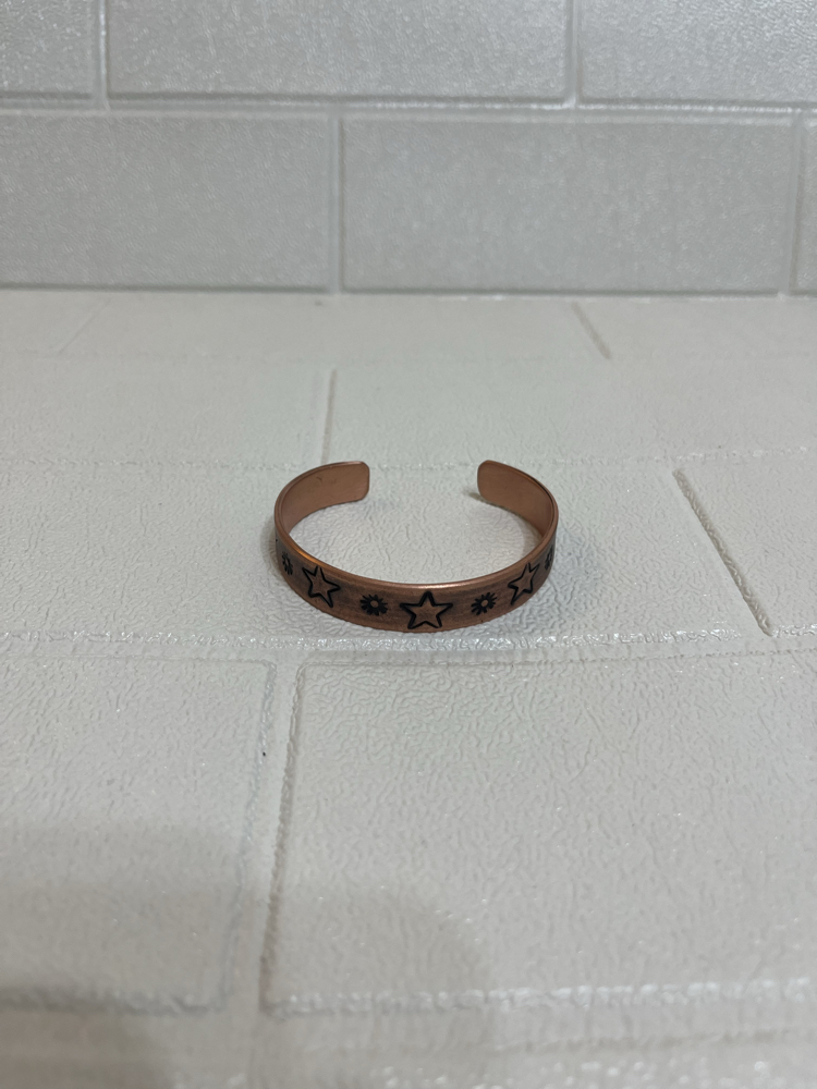 Yıldız Motifli Bakır Oksit  Bakır Bileklik 