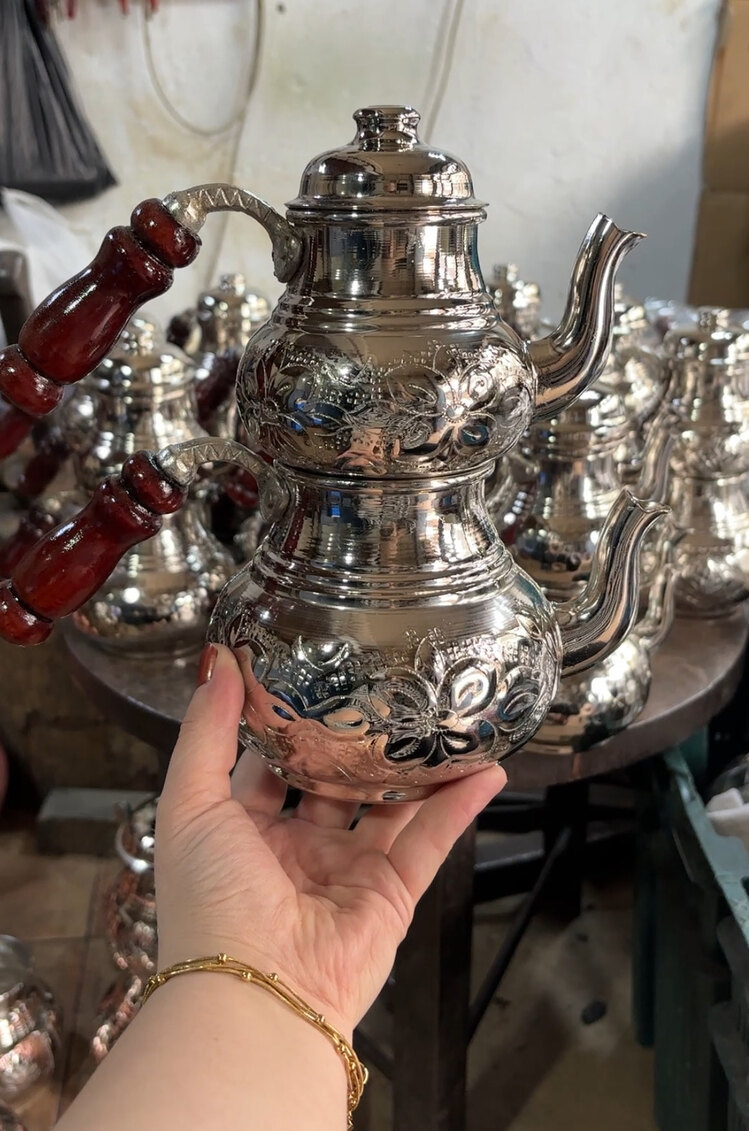 Nakışlı Bakır Çaydanlık No:1