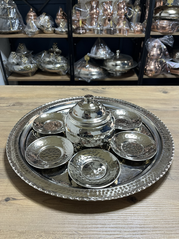 Dövme Bakır Çay Seti