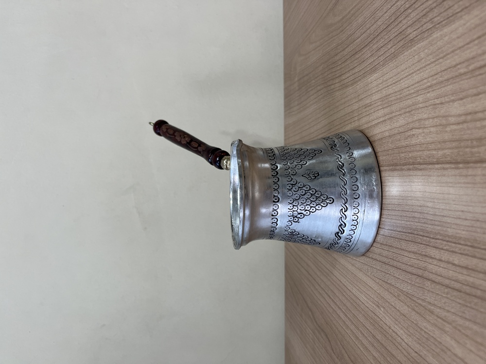 Kalaylı Eskitme Üzüm Desenli Bakır Cezve 