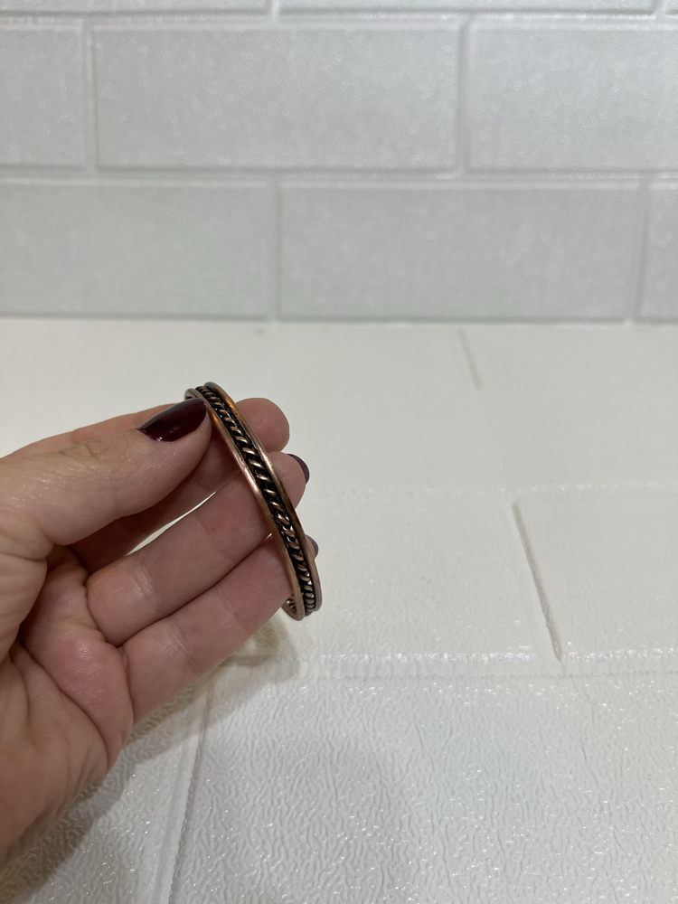 Burgulu Düz Bakır Oksit Bileklik 