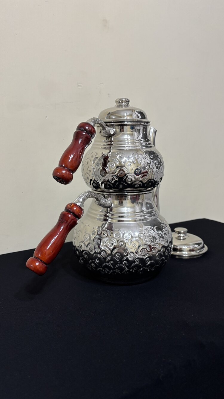 Papatya Desenli Bakır Çaydanlık No:3