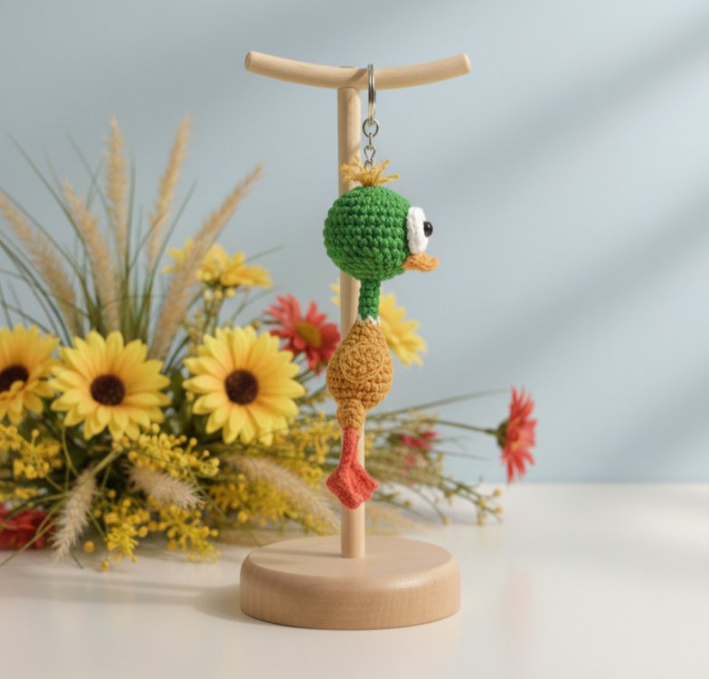 amigurumi şaşkın ördek anahtarlık