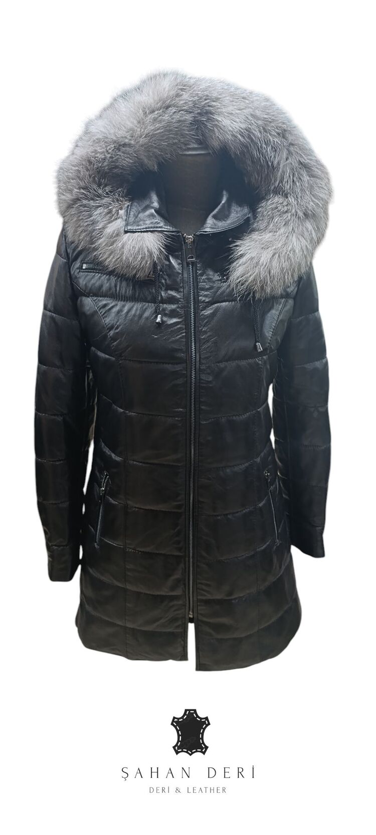 KADIN SİYAH DEFNE MODEL DERİ MONT