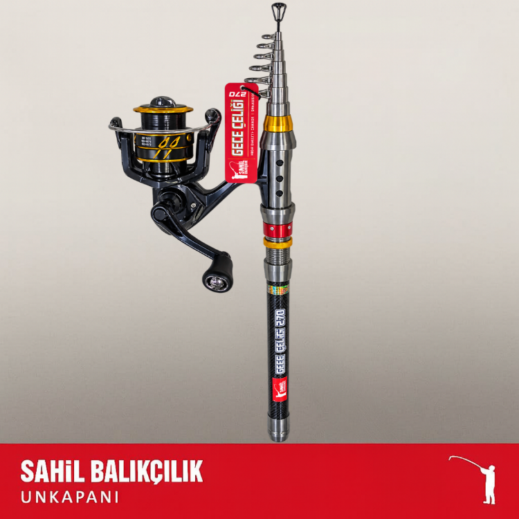 SAHİL BALIKÇILIK UNKAPANI GECE ÇELİĞİ 270 CM ULTRA HAFİF SET KAMPANYASI