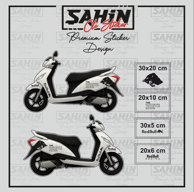 Motorsiklet Uyumlu RedBull WHITE EDITION 
