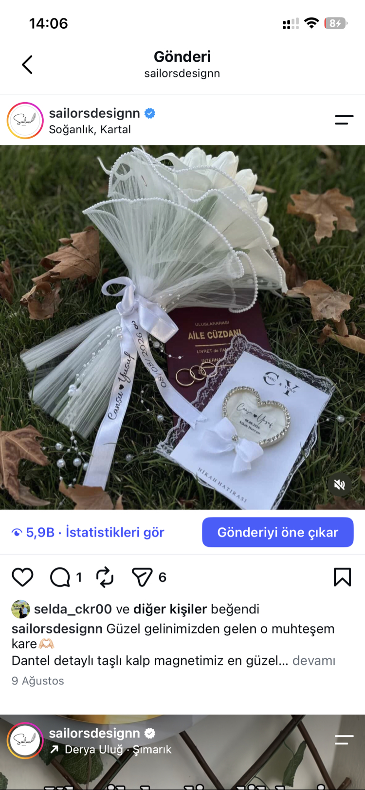 Dantel detaylı taşlı kalp magnet