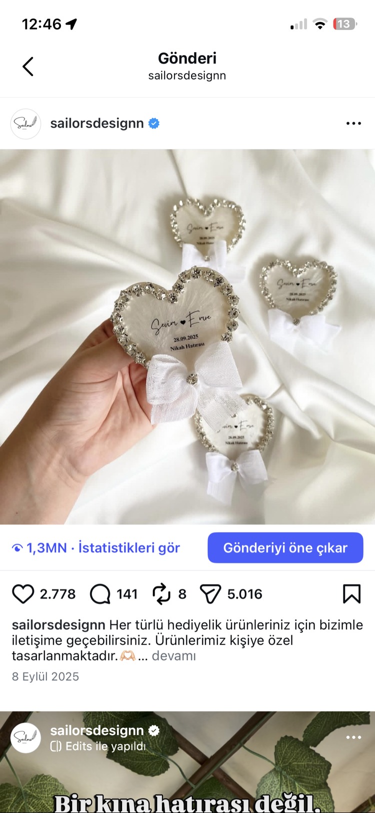 Taşlı kalp magnet 