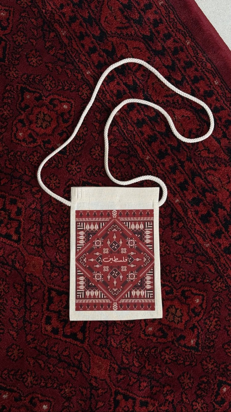 Kırmızı duruş cep telefon çantası 