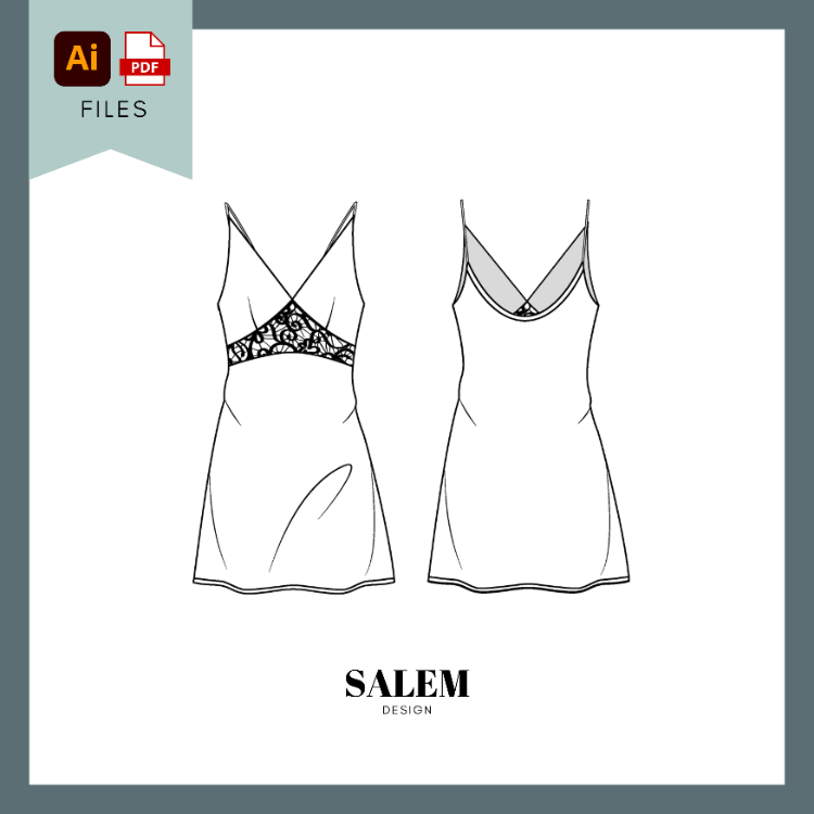 Womens Dresses - 6 Pieces FLAT SKETCHES