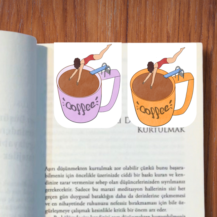 Mıknatıslı kitap ayracı - Coffee dive