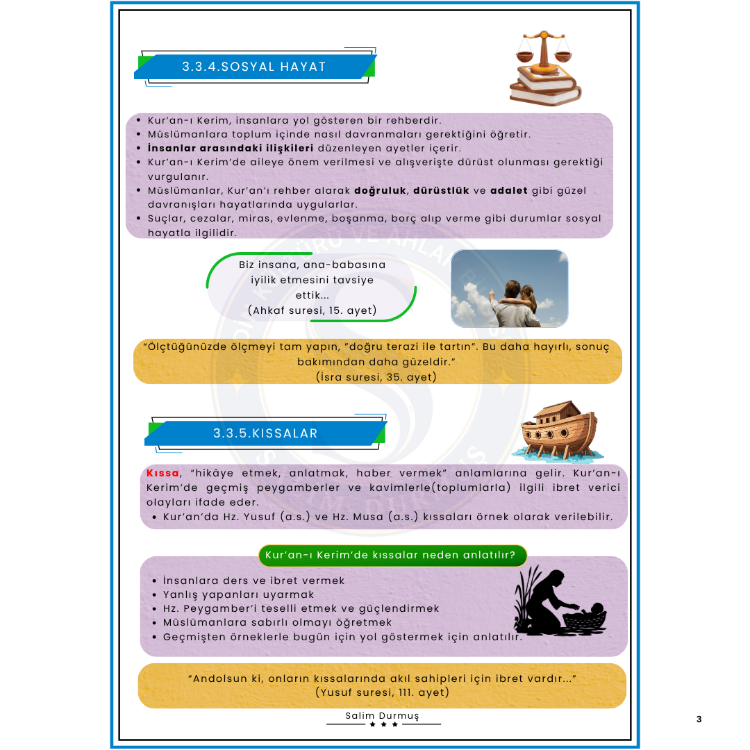 5.Sınıf Din Kültürü 3.Ünite: Kur'an-ı Kerim (2026-2027 PDF)