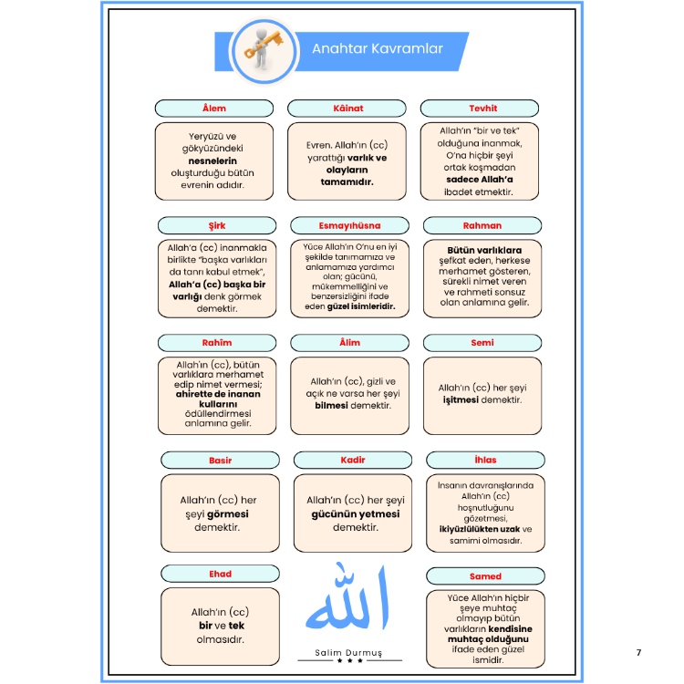 5. Sınıf Din Kültürü 1. Ünite: Allah İnancı Konu Özeti (2026–2027 PDF)