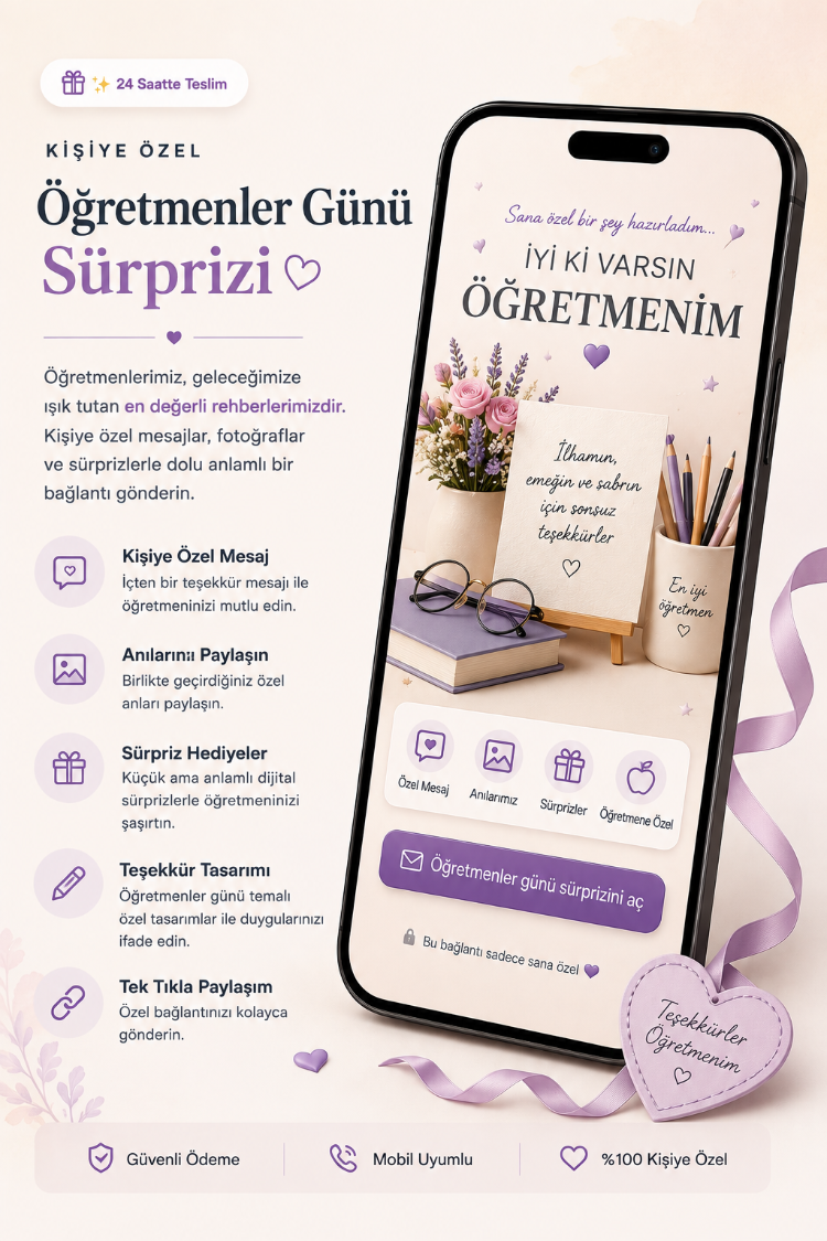 Kişiye Özel Dijital Öğretmenler Günü Sürpriz Sayfası