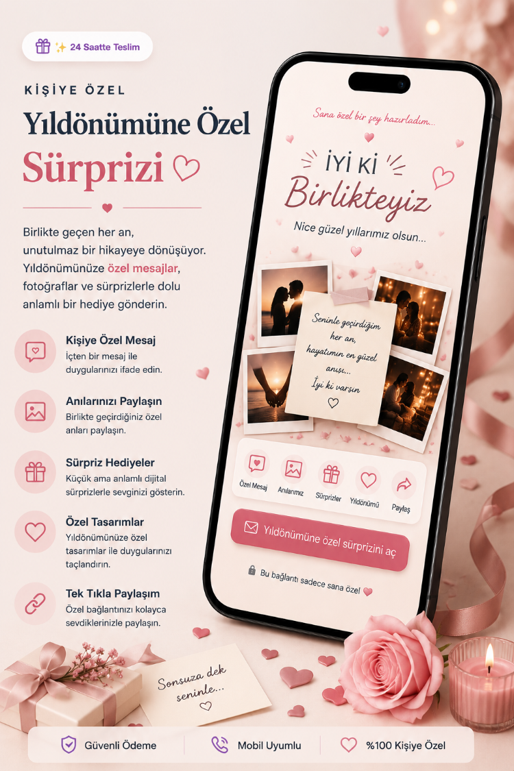 Kişiye Özel Dijital Yıldönümü Sürpriz Sayfası