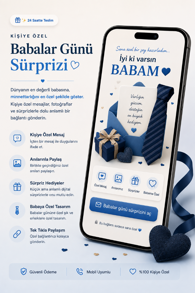 Kişiye Özel Dijital Babalar Günü Sürpriz Sayfası